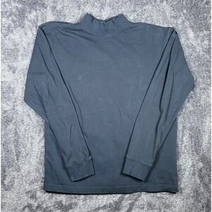 Filson Seattle Mens Large Mock Neck Long Sleeve Shirt Faded Black Cotton